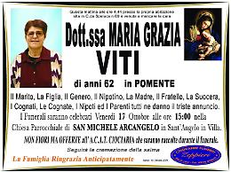 Addio alla dottoressa Maria Grazia Viti