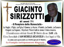Addio a Giacinto Sirizzotti, stimato vigile del fuoco in pensione