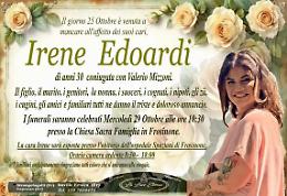 Domani l'addio a Irene Edoardi