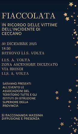 Una fiaccolata in ricordo delle vittime dell'incidente di Ceccano 