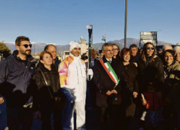 La fiamma olimpica in terra benedettina