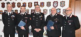 Congedo per i carabinieri Droghei e Patti: il ringraziamento del comandante Mattioli