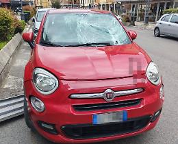 Cade una pedana per il vento e distrugge un'auto