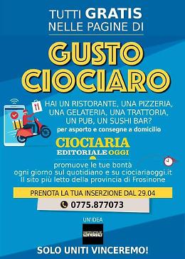 "Tutti gratis nelle pagine di Gusto Ciociaro": Ciociaria Oggi a sostegno dell'economia