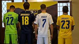 Alla Villa Comunale il Frosinone calcio svela le nuove maglie