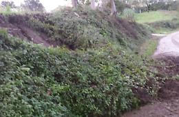 Frana una parete di terra<br>sulla strada a Sant'Angelo