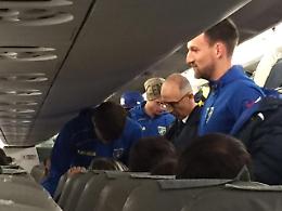 Rientro thriller per il Frosinone, bloccato all'eroporto dal maltempo