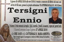 Ennio Tersigni è morto stamattina per un malore improvviso. Domani i funerali 