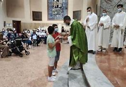 Aquino, gli zaini benedetti nella basilica: bimbi e studenti pronti al nuovo anno