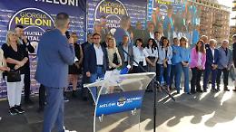 Amministrative, Giorgia Meloni al Matusa al fianco di Riccardo Mastrangeli: il video