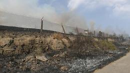 Incendio nell'area dell'ex polveriera: è opera di un piromane