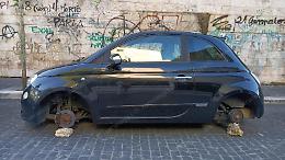 Rubate nella notte le quattro ruote di un'auto in pieno centro storico