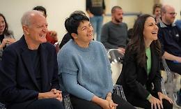 Santo Versace e sua moglie Francesca in visita alla sede di Nuovi Orizzonti