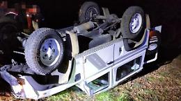 Auto ribaltata in località Colle Lo Zoppo. Illeso il conducente