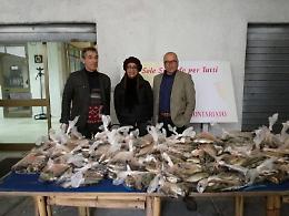 La beneficenza passa anche per le trote: donati oltre 300 chili di pesce