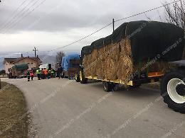 Quattordici trattori dalla Ciociaria in viaggio verso Accumoli