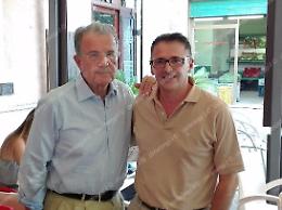 L'ex premier Romano Prodi in visita alla Madonna della Libera
