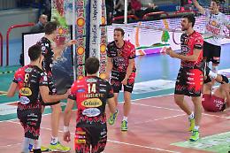 Volley - Perugia perde il suo primo set con il Sora, poi vince 3-1