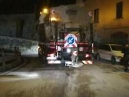 Primi fiocchi di neve a nord della Ciociaria: in azione i mezzi dell'Astral