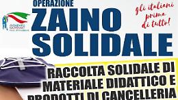 "Zaino solidale", l'iniziativa di Gioventù Nazionale per aiutare le famiglie