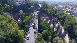 Frosinone, ponte Bailey: il drone riprende l'inizio dello smontaggio