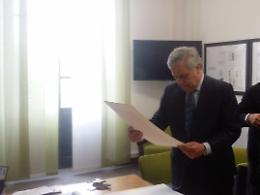 Antonio Tajani nel capoluogo. Tappa nell'Accademia di Belle Arti