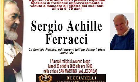 Luned&igrave; l'ultimo saluto a Sergio Ferracci
