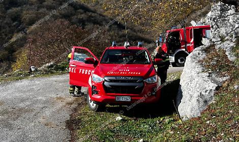 Mucca cade in un dirupo. Recuperata dai vigli del fuoco