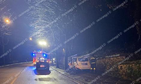 Auto esce fuoti strada: paura per un uomo di 83 anni