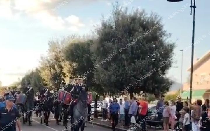 A Roccasecca la Fanfara del quarto Reggimento Carabinieri a cavallo