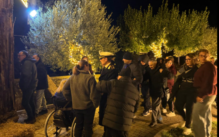 Il presepe illumina il parco pubblico