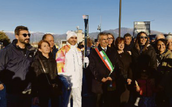 La fiamma olimpica in terra benedettina
